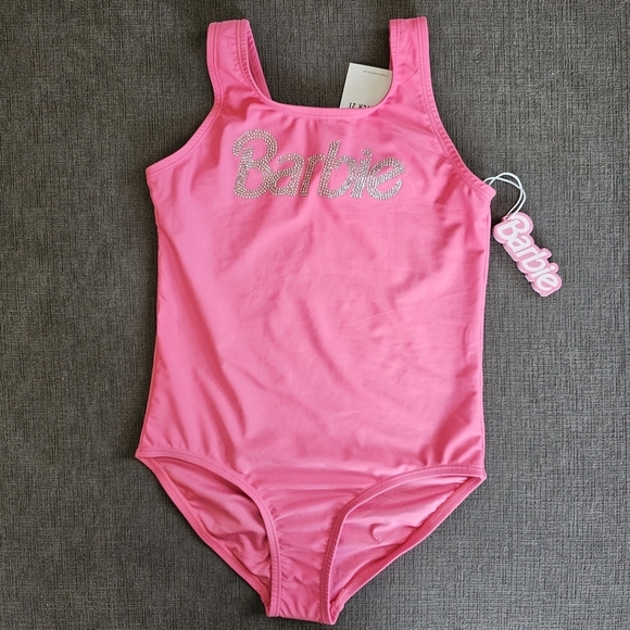 Barbie Other - Barbie x Forever 21 Barbie Pink Rhinestone Bling One-Piece Swimsuit Girl 11/12